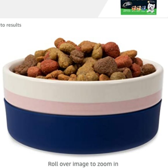 Jonathan Adler Now House Blue Miami Duo Bowl pet dog size Medium nwt - Picture 2 of 11